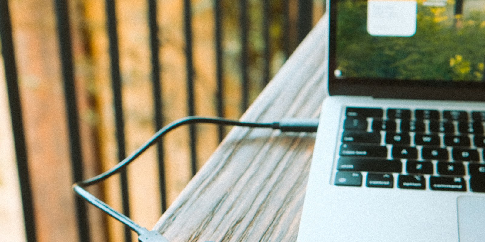 Backup drive connected to a laptop for backup and disaster recovery