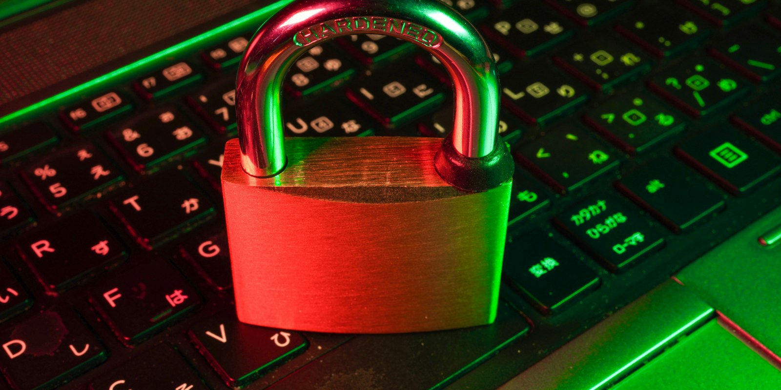 Padlock on a keyboard representing managed cybersecurity services