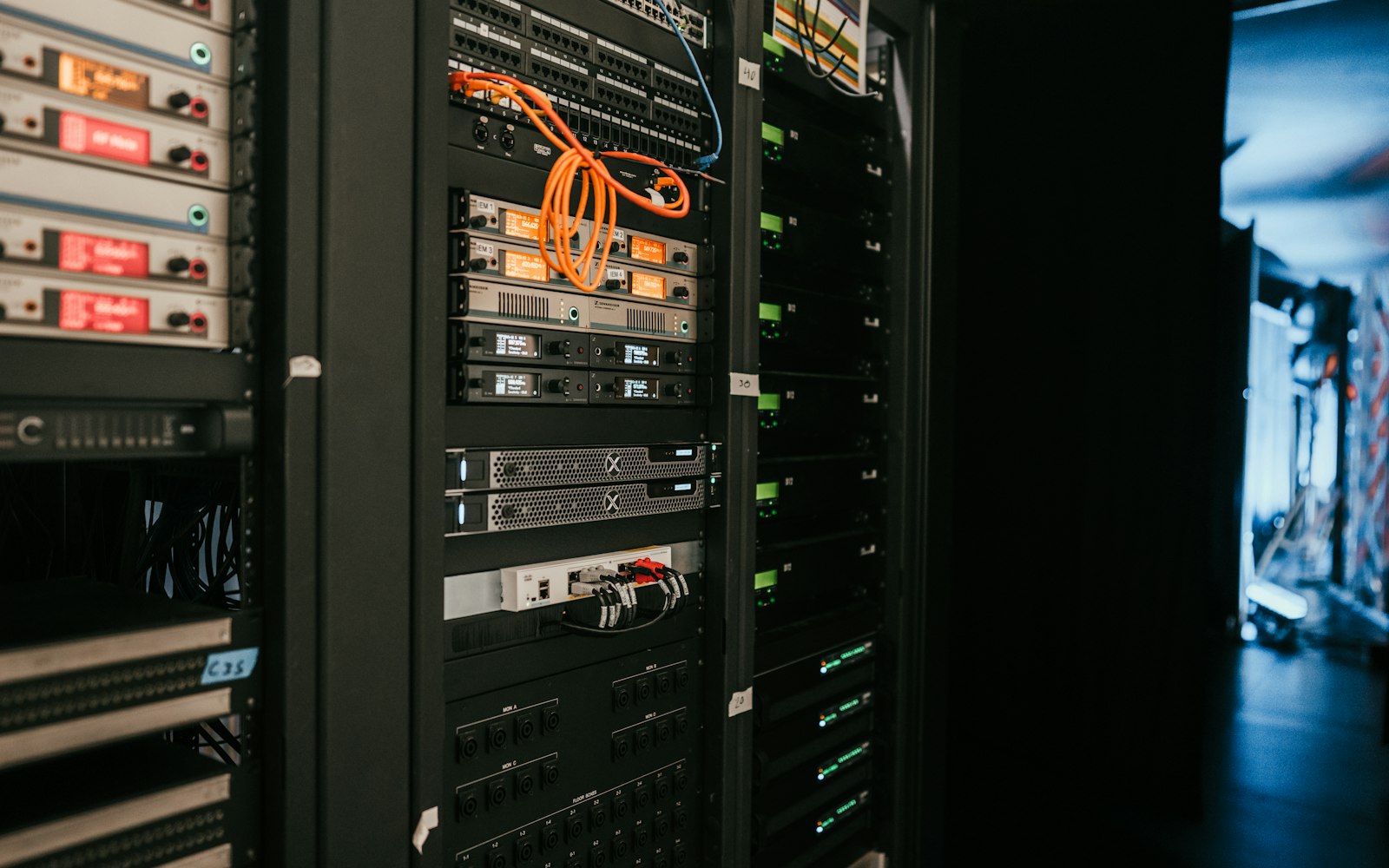 Server rack monitored by Fasthuma managed IT services in Fremont